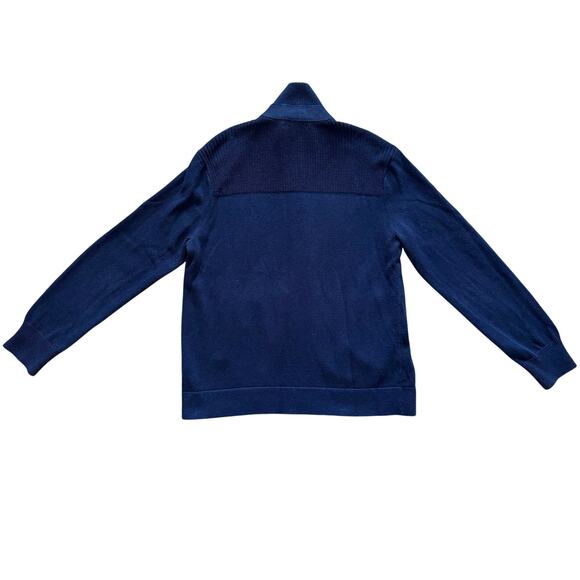 Banana Republic Full Zip Cardigan Knit sweater Men Sz XL Royal Blue Grandpacore - Picture 14 of 16